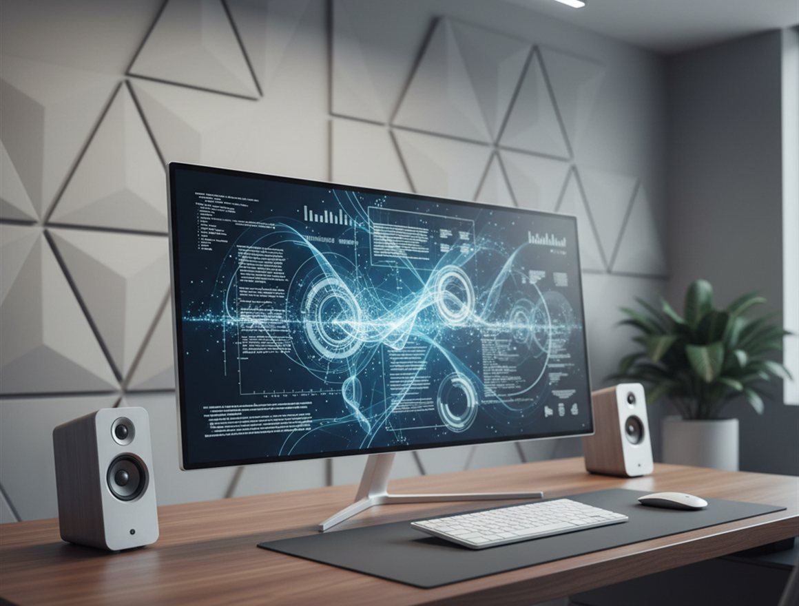 Engineer working at a futuristic holographic workstation
