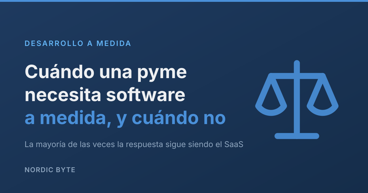 Cuándo una pyme necesita software a medida y cuándo le sobra con un SaaS